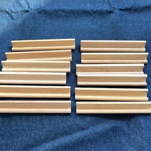 Scrabble Game Wood Racks Lot of 12 Wooden Letter Tile Holders Trays Crafts